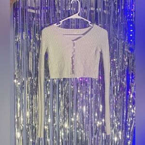 White long sleeve button up top